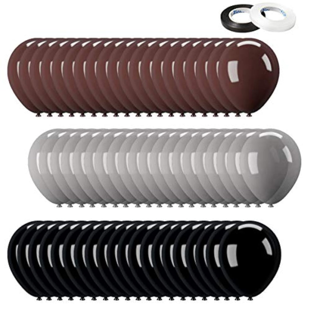 60Pcs The Office Balloons Brown, Black & Silver for Office Theme Birthday Decor
