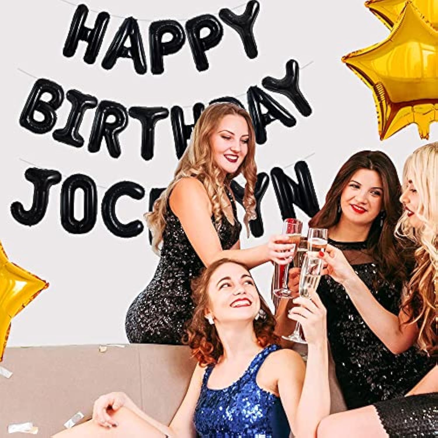 65 Pcs 16 Inch Black Happy Birthday Balloons And 2 Sets A-Z Foil Letters Balloons Diy Personalized Phrase Banner For Birthday Celebration Halloween Thanksgiving Christmas Party Decorations