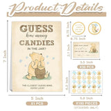 Winnie The Pooh Baby Shower Games - Guess How Many Candies Standing Sign, 50 Guessing Cards, 180 Stickers
