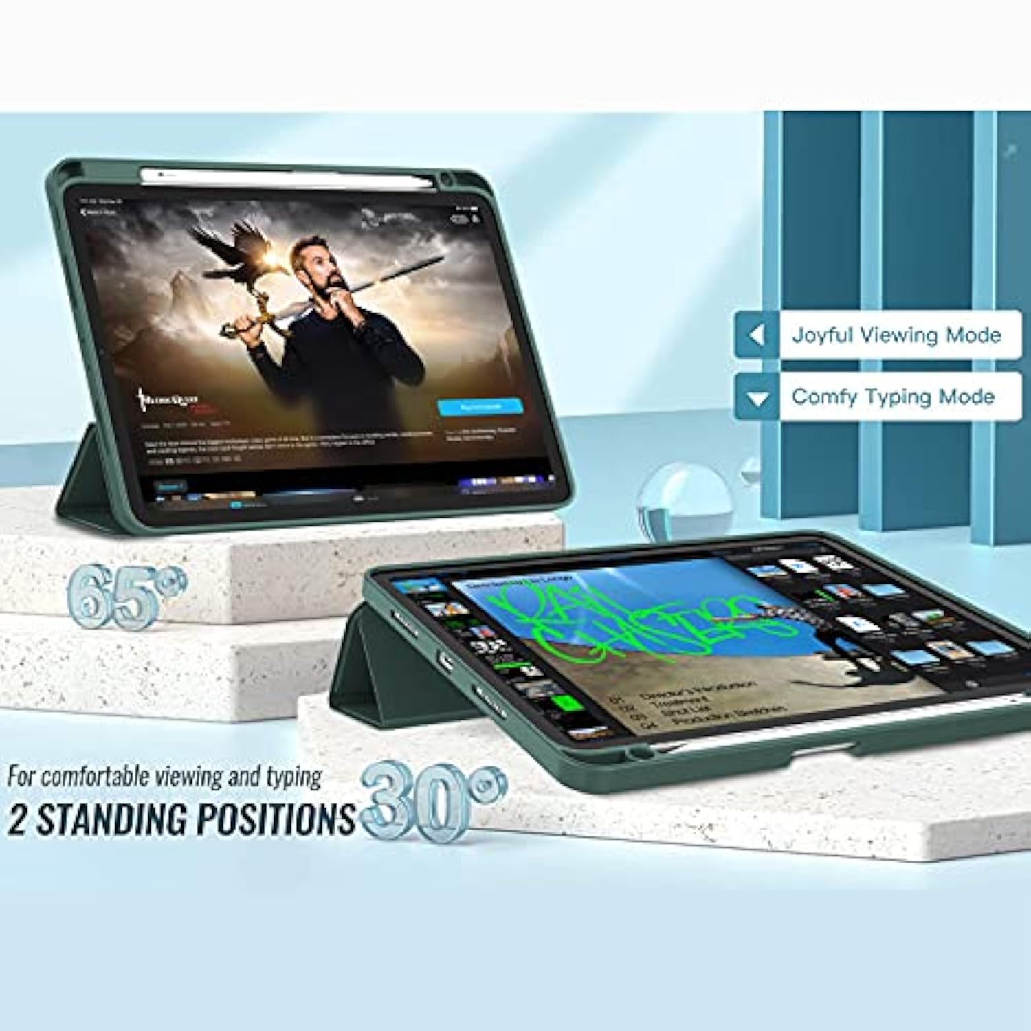 New Ipad Pro 12.9 Inch Case 2022/2021/2020(6Th/5Th/4Th Gen) With Pencil Holder