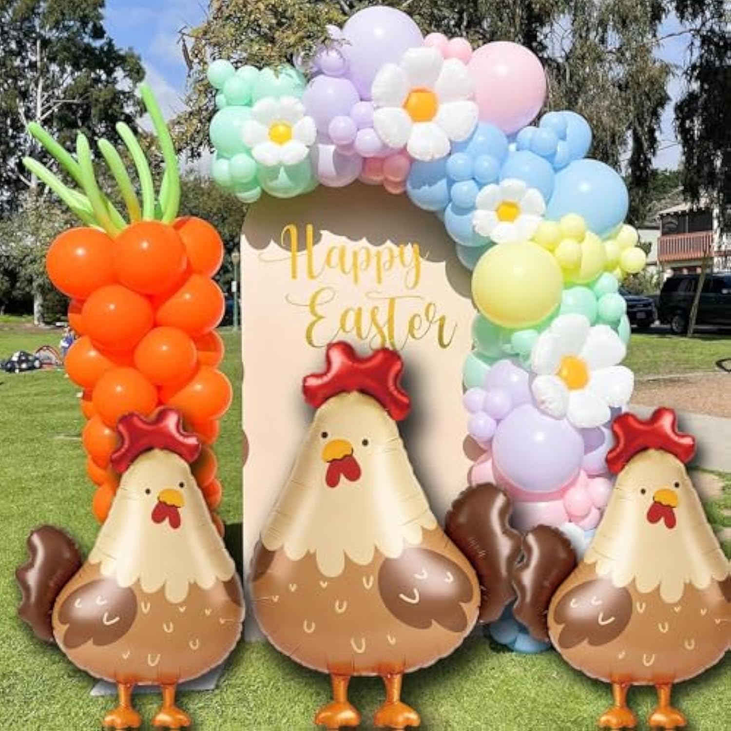 5 Pcs Chick Balloons Set – Farm Chicken Shaped Balloons For Spring Farm Animal Theme, Easter Egg Hunt Party, Barnyard Birthday, Animal Baby Shower, Easter Party Decorations