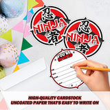 Karate Ninjas Birthday Invitations, Ninja Samurai Shaped Birthday Party Invitation Cards For Kids Girls Boys Adults, Ninja Birthday Party Decorations -(20 Sets 4" X 6" Cards With Envelopes) - Jy572