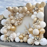 White Sand Gold Balloon Arch Double Stuffed Neutral Beige for Baby Shower Party