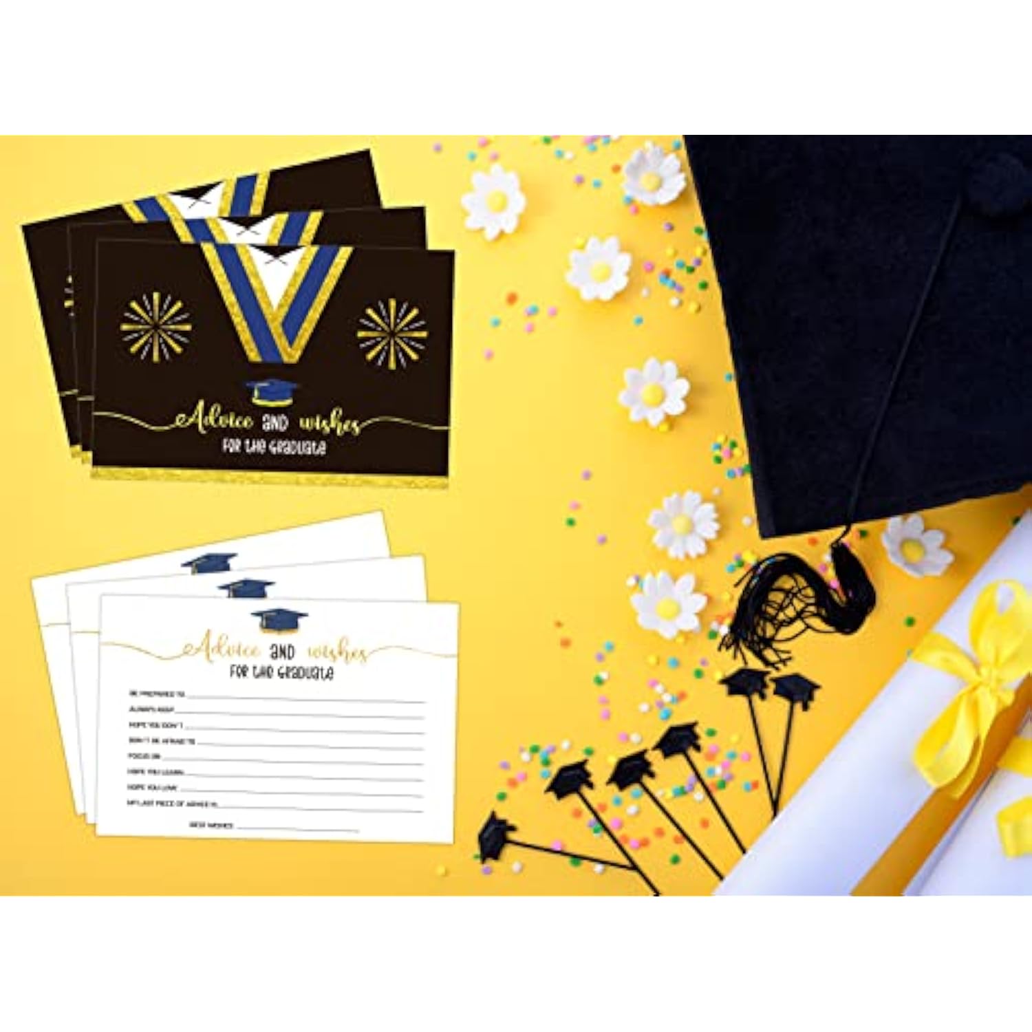 50Pcs Graduation Advice And Wish Cards 2025 For The Graduates Seniors High School College Graduation Decorations Party Favor Supplies