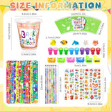 30 Set Back To School Stationery Gifts, First Day Of School Decoration Include Cup, Pencil, Stamp, Sticker, Slap Bracelets, Sharpener, Eraser, Lids, Card, Welcome To School Party For Students