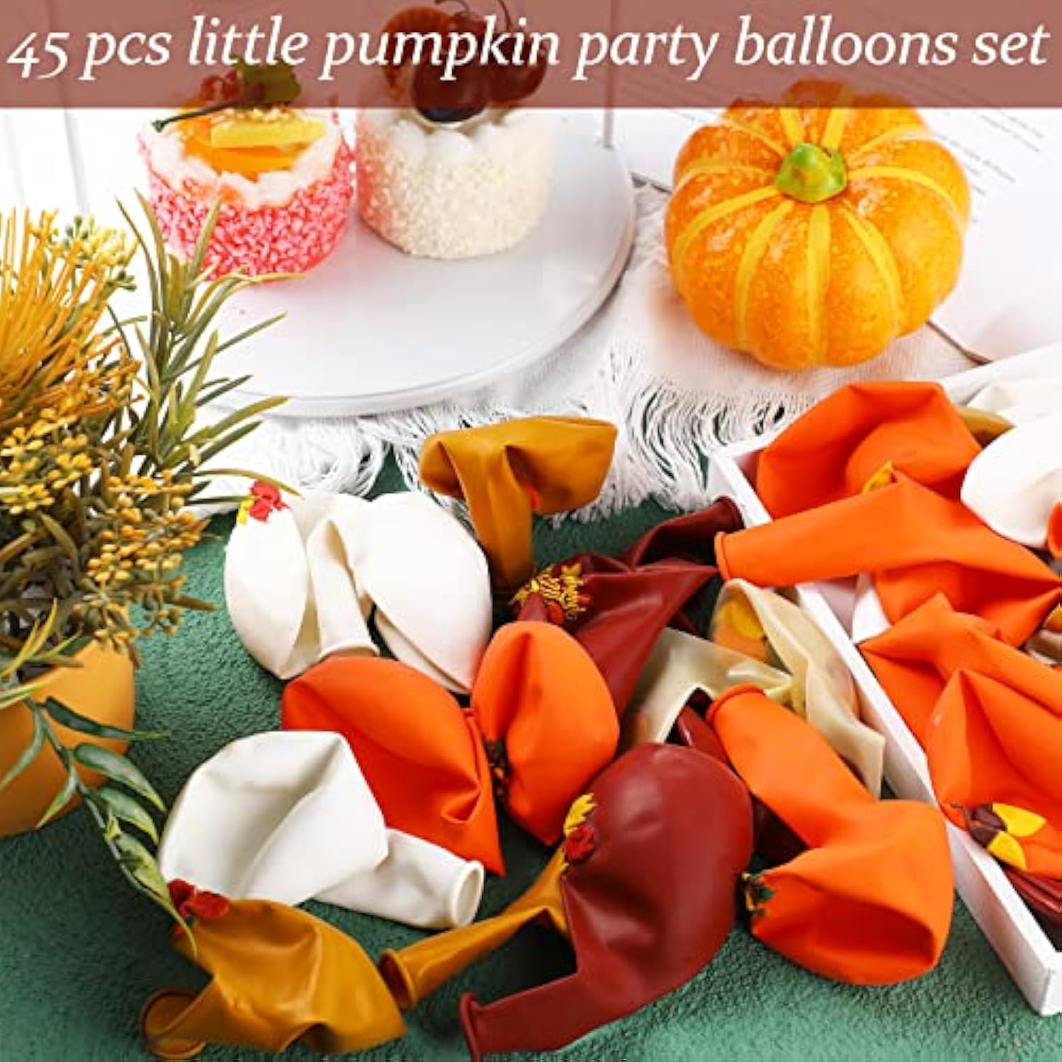 45pcs Little Pumpkin Balloons 12 Inch for Thanksgiving Autumn Baby Shower Birthday Party Decor