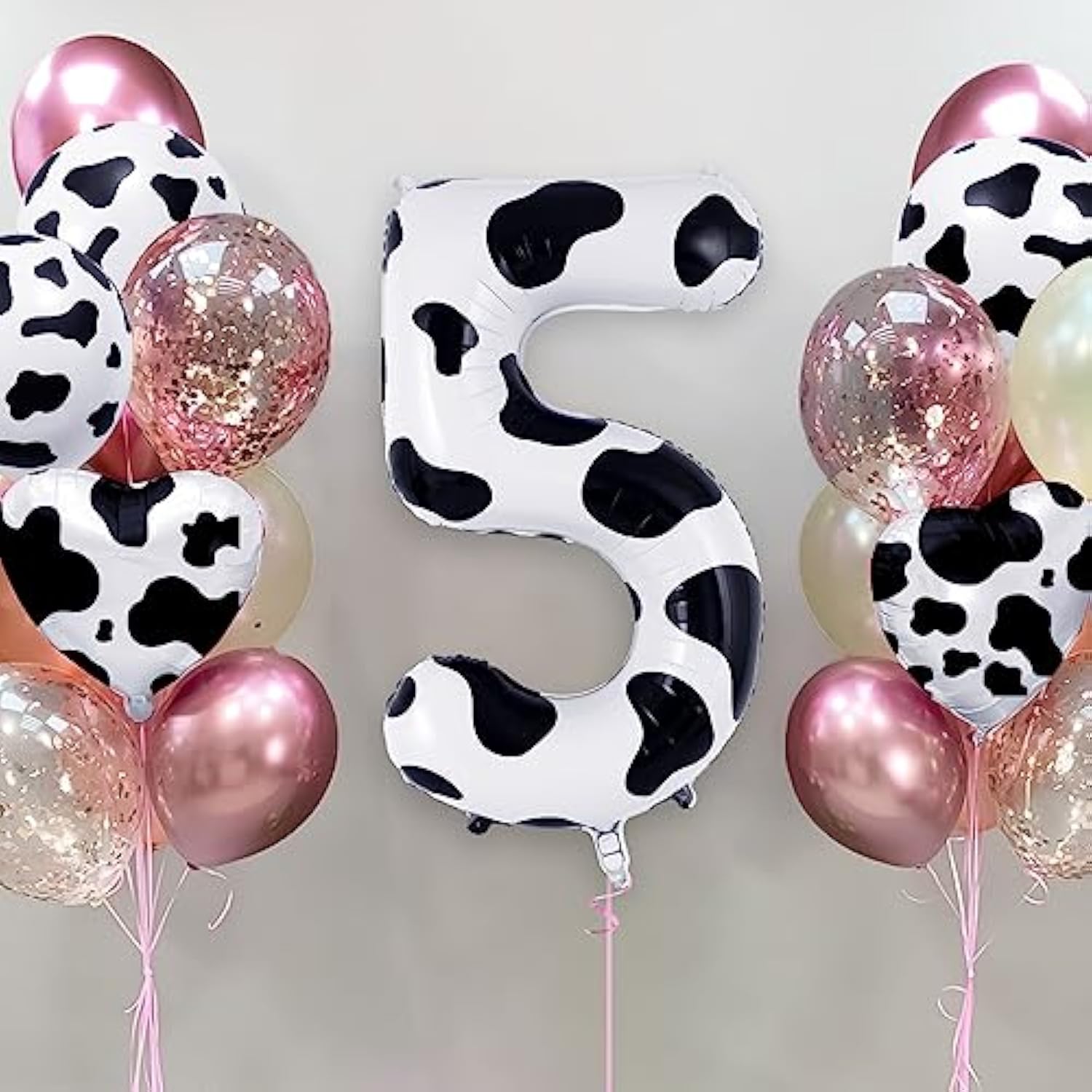 40" Cow Print Number 5 Balloon Foil Mylar for 5th Birthday Party Decor
