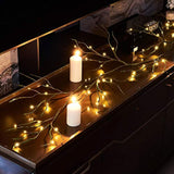 Mossy Garland Lights 6Ft 48 Led Battery Operated Lighted Twig Vine With Timer For Halloween Christmas Party Decoration I