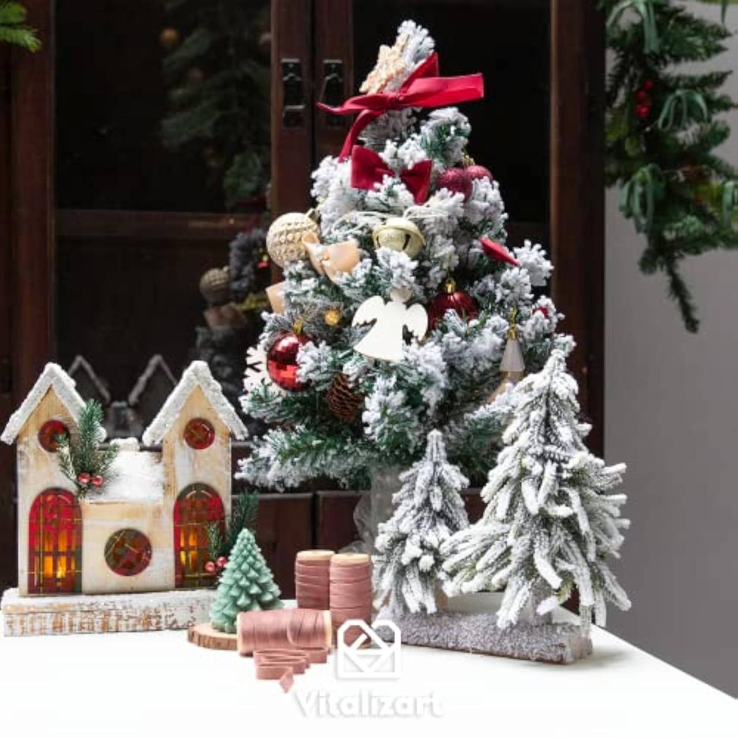 Rose Gold Velvet Ribbon Set 3/8"" X 15Yd Wooden Spool Fabric Trim Eco-