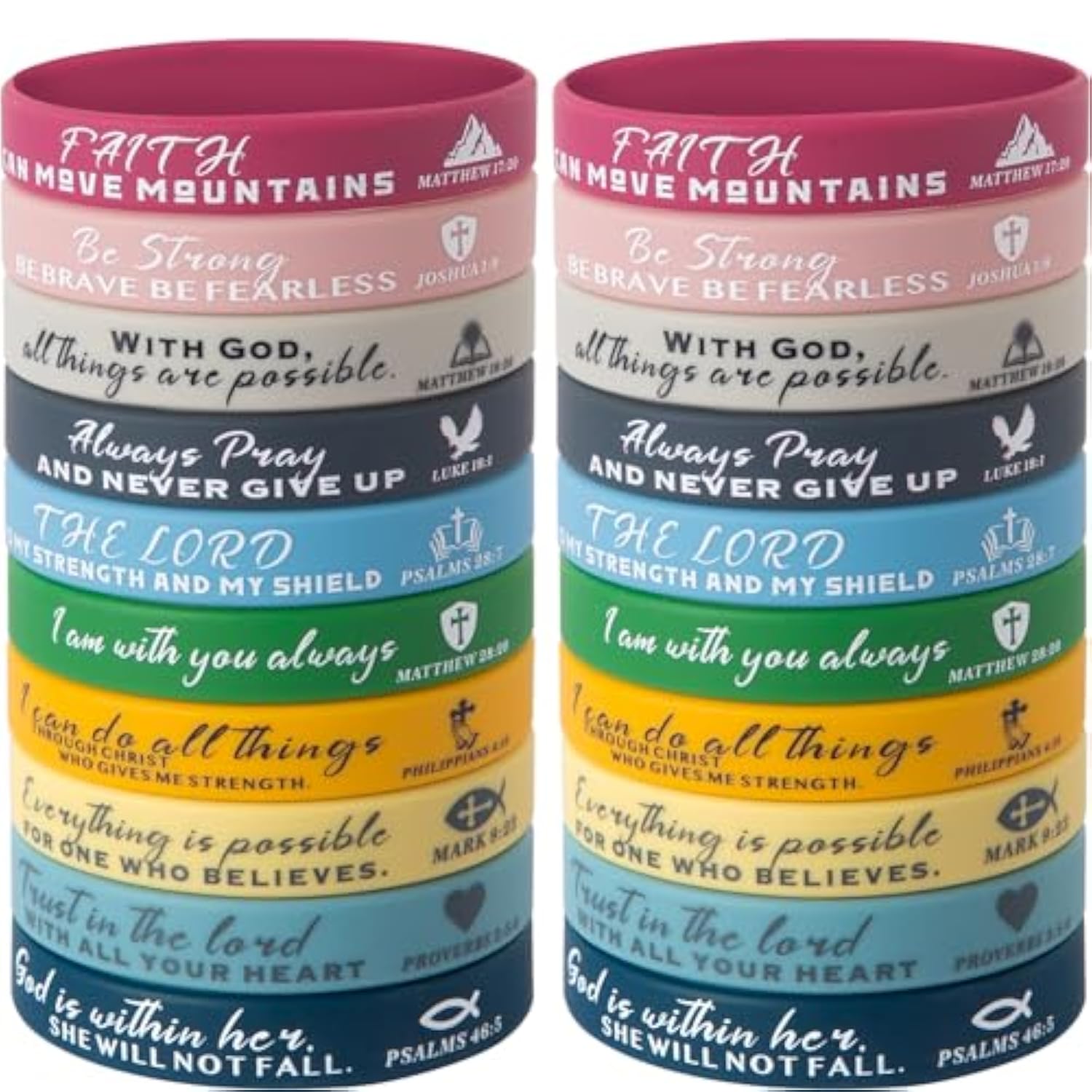 Bible Verses Bracelets Christmas Religious Silicone Bracelets Rubber Bible Verses Wristbands Inspirational Silicone Wristbands Stretch Unisex Wristbands For Men Women Teens Party
