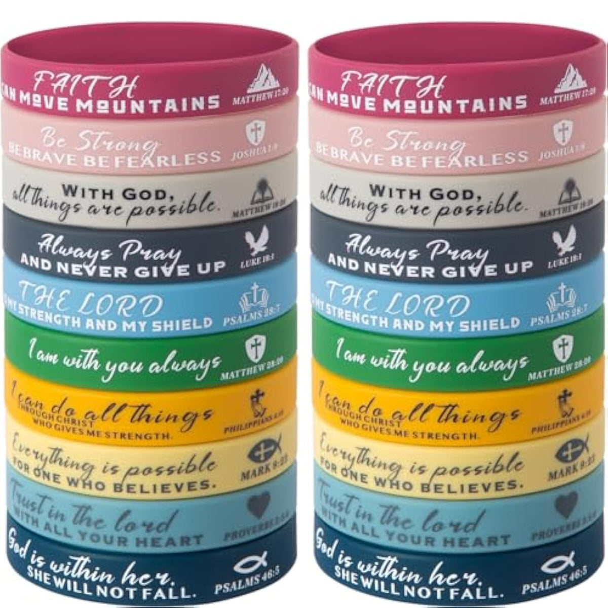 Bible Verses Bracelets Christmas Religious Silicone Bracelets Rubber Bible Verses Wristbands Inspirational Silicone Wristbands Stretch Unisex Wristbands For Men Women Teens Party