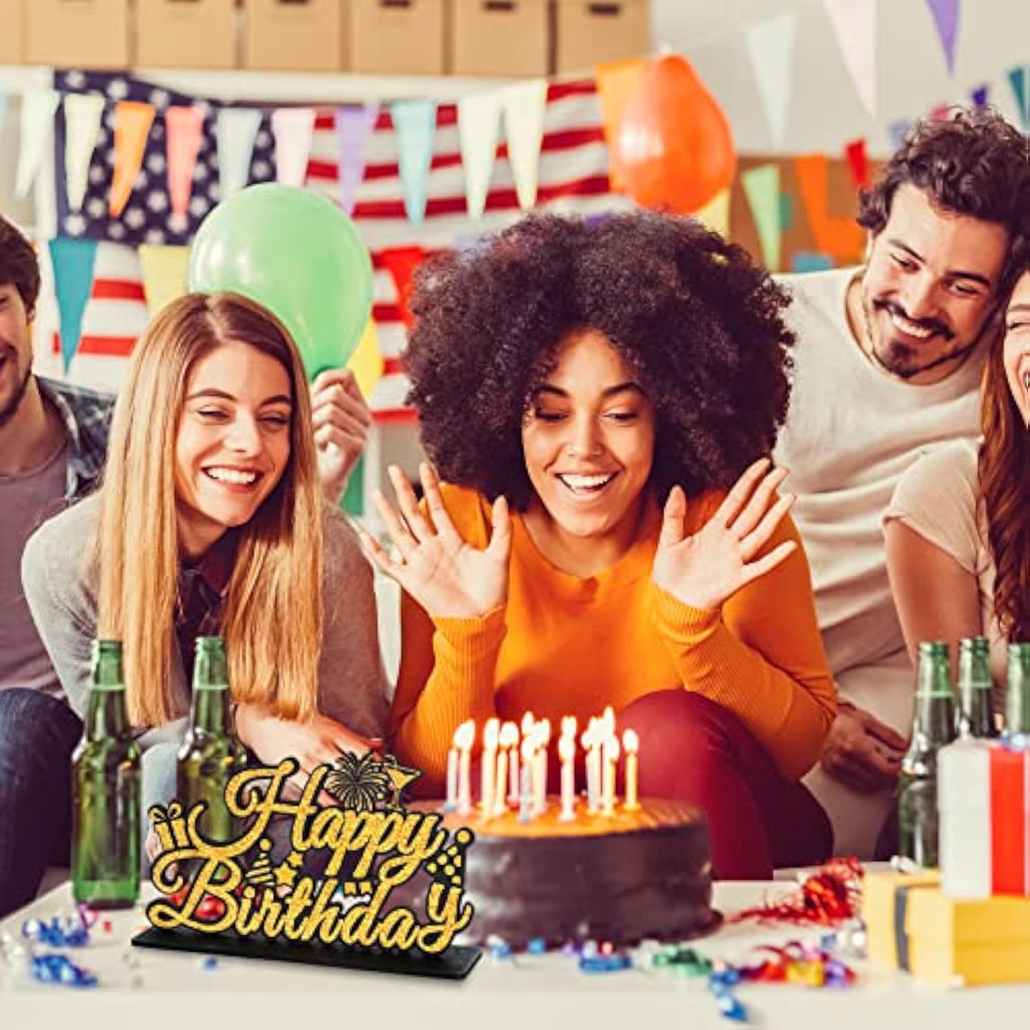 Happy Birthday Letter Sign Centerpieces for Table, Party Supplies for Milestones