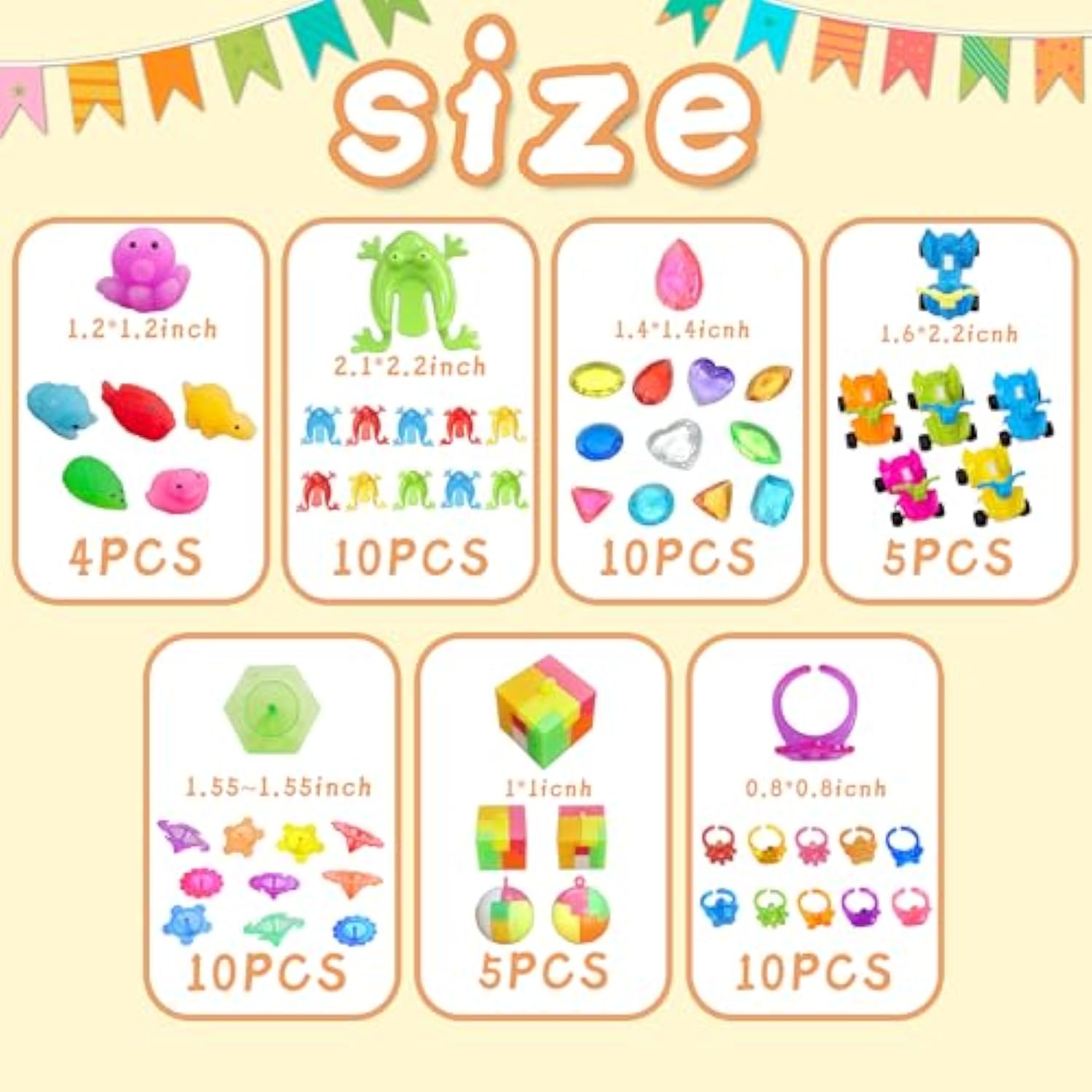 100 Pcs Party Favors Toy Assortment Goodie Bags For Carnival Prizes School Classroom Rewards Pinata Filler For Birthday Party (Style 1)