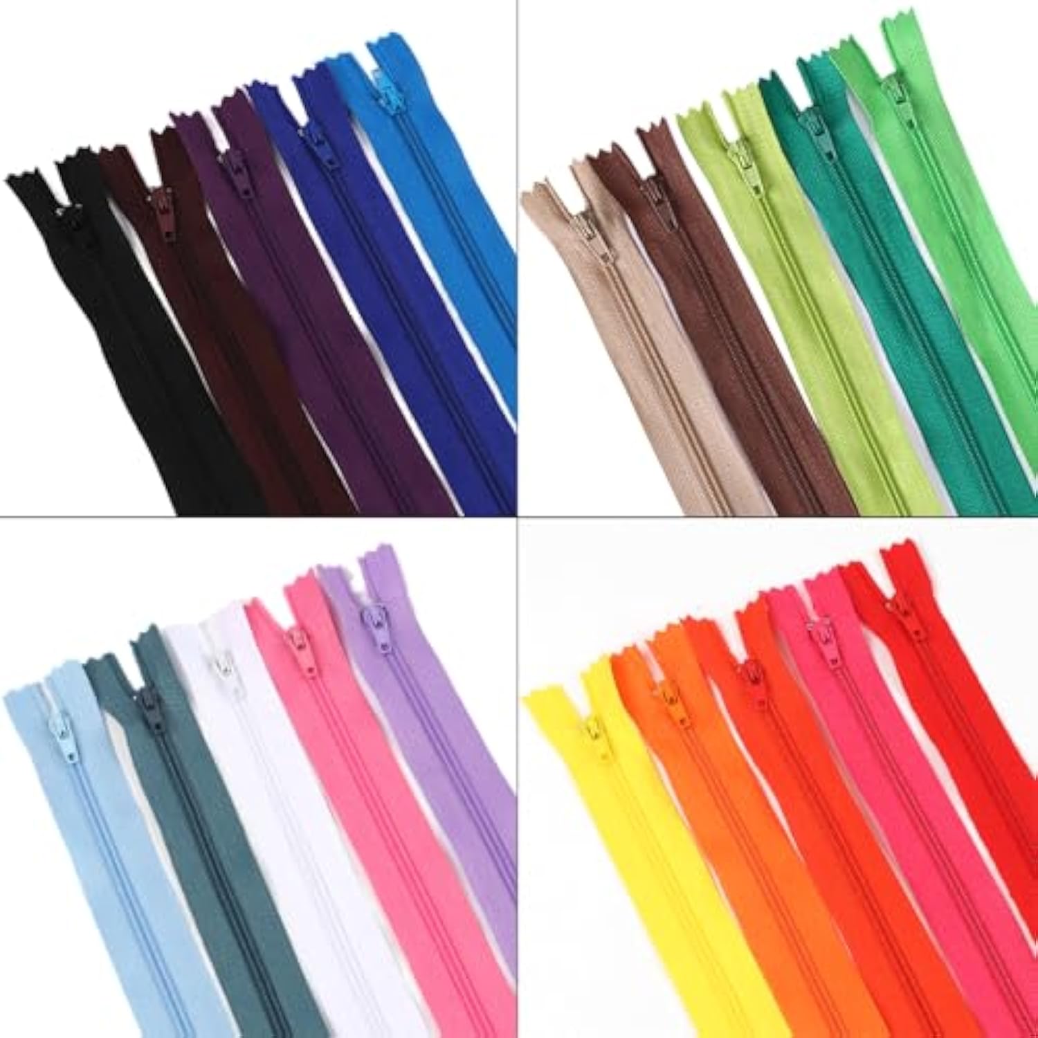 Zippers 120Pcs 7.8 Inches 12 Inches 16 Inches Mixed Nylon Coil Zippers
