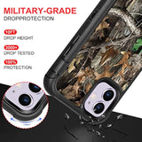 Compatible With Iphone 12 Case Iphone 12 Pro Case Camo Leaf Design For Men Boys, 3-Layer Rugged Shockproof Hard Plastic Bumper +Soft Silicone Rubber Heavy Duty Protection Cover