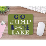 Boating Quote Gaming Mouse Pad Go Jump In The Lake Letter White Wooden Paddle Decorative Mousepad Rubber Base Home Decor For Computers Laptop Office Home 7.9X9.5 Inch