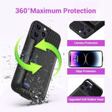 Battery Case For Iphone 13 Pro Max, 14 Pro Max, 14 Plus (6.7 Inch), 2025 Upgraded High Capacity 13800Mah Battery Pack Rechargeable Charger External Charging Case With Tempered Glass Screen Protector