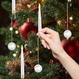 Christmas Tree Led Candles, 10 Pack Battery Operated With Remote, Fake Candles For Xmas Wedding Decor With Pearl Ball Hook