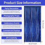 4-Pack Blue Foil Fringe Curtains Party Backdrop & Photo Booth Decor