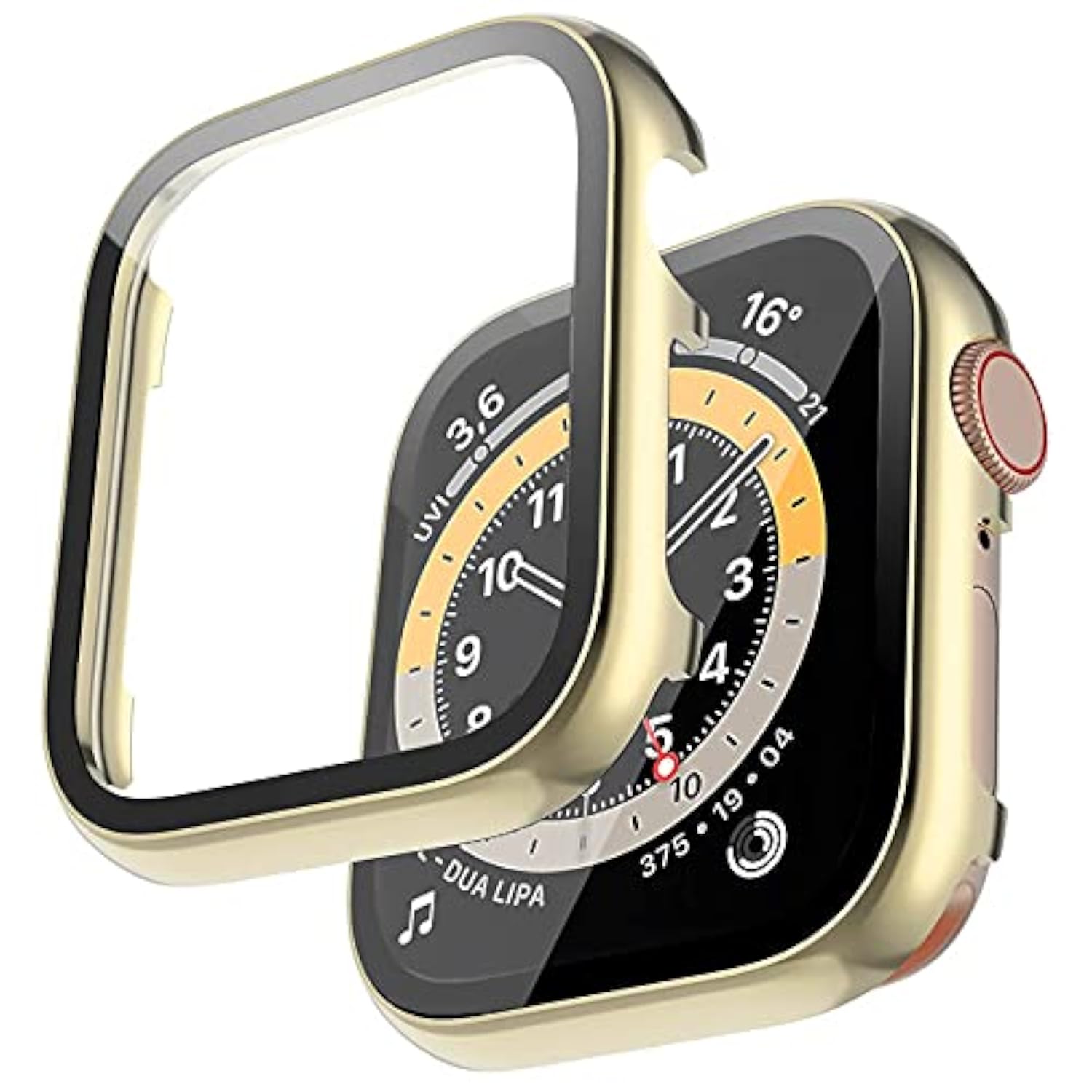 Miimall Compatible with Apple Watch 38mm Metal Case Cover Tempered Glass Screen Protector, Touch-Sensitive Anti-Scratch Shockproof Metal Bumper Cases Cover for Apple Watch 38mm Series 3 2 1(Gold)