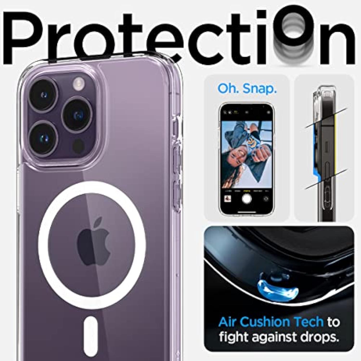 Spigen Ultra Hybrid MagFit Designed for iPhone 14 Pro Case (2022) [Anti-Yellowing] [Military-Grade Protection] Compatible with MagSafe - White
