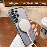 Clear for  Galaxy S26 Ultra Case Magnetic Invisible Stand Built-in Camera Lens Protector Compatible with MagSafe Case Cover for Galaxy S26