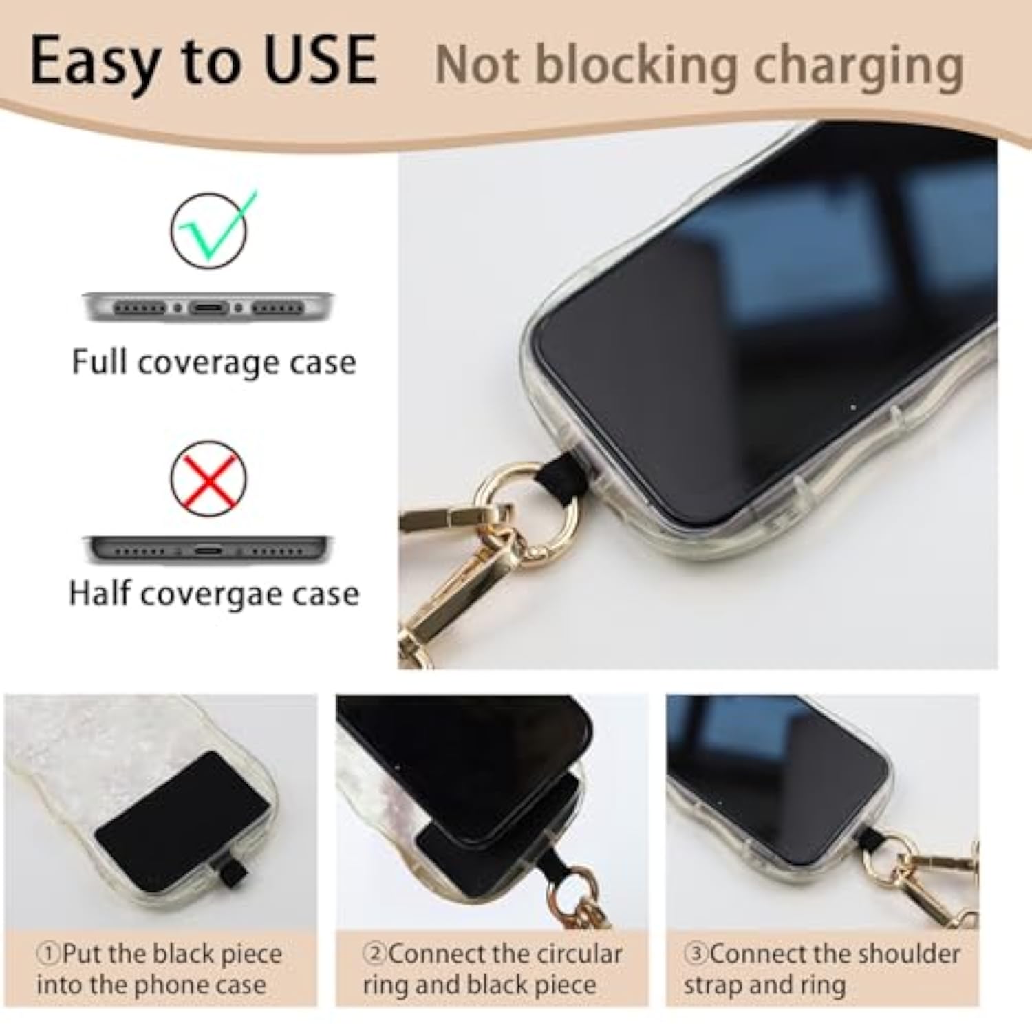 Clip And Go Strap With Wallet Crossbody, Adjustable Phone Strap Zippered Pouch, Phone Lanyard For Travel, Outdoor