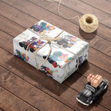 Dinosaur Wrapping Paper For Birthday – Monster Truck Balloon Gift Wrap For Kids Adult - 4 Folded Sheets 28 X 40 Inch, Easy To Store