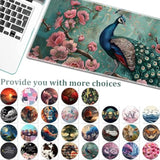 Large Gaming Mouse Pad Non-Slip Keyboard Pad Soft Extended Desk Mat Desktop Writing Pad (31.5"×11.8") Combined With Coasters, Home And Office Desktop Decor, Peacock