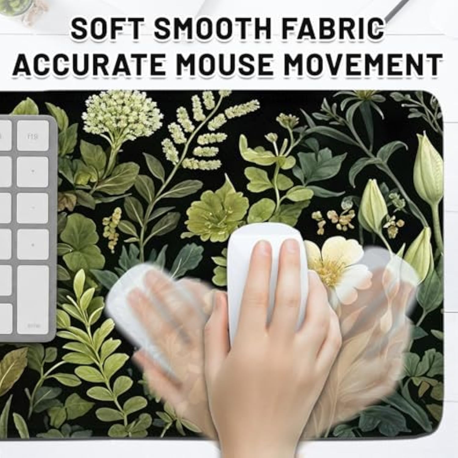 Gaming Mouse Pad Flower Botanical Extra Large, Oversized Vintagefloral Plant Mousepad Non-Slip Base Stitched Edges, Birthday Gifts For Women Men, Long Desk Mat For Keyboard And Mouse 15.7”X 35.4”Xxl