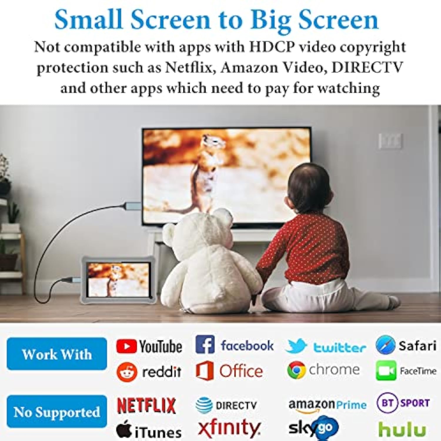 Hdmi Cable For Iphone To Tv, Lighting To Hdmi Adapter Connector Compatible Wit