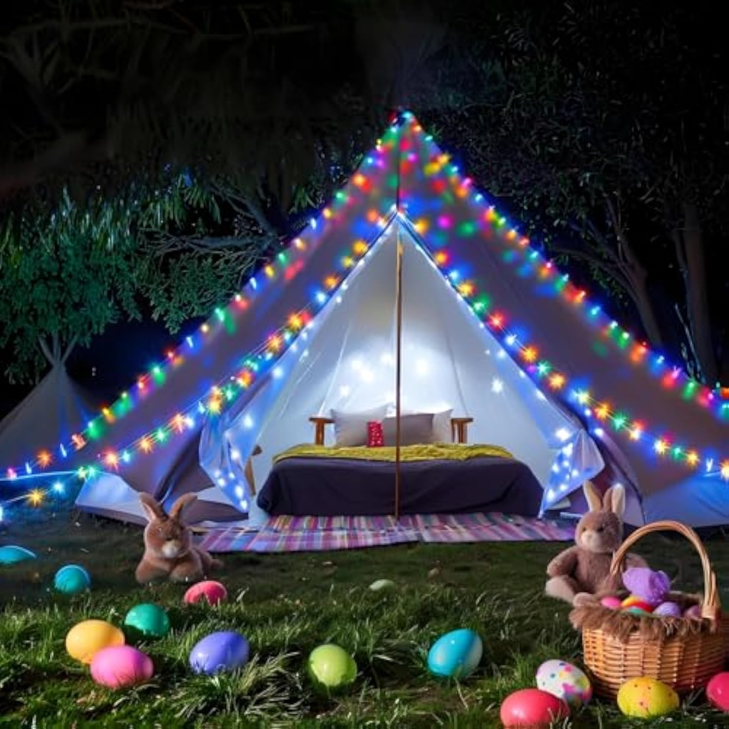 132Ft Rope Lights For Outside,2 Pack 66Ft Connectable String Lights Outdoor Waterproof Ip67,8 Modes 400 Leds Rope Lighting For Garden,Party,Indoor Bedroom,Christmas Eaves Decor,Coloured