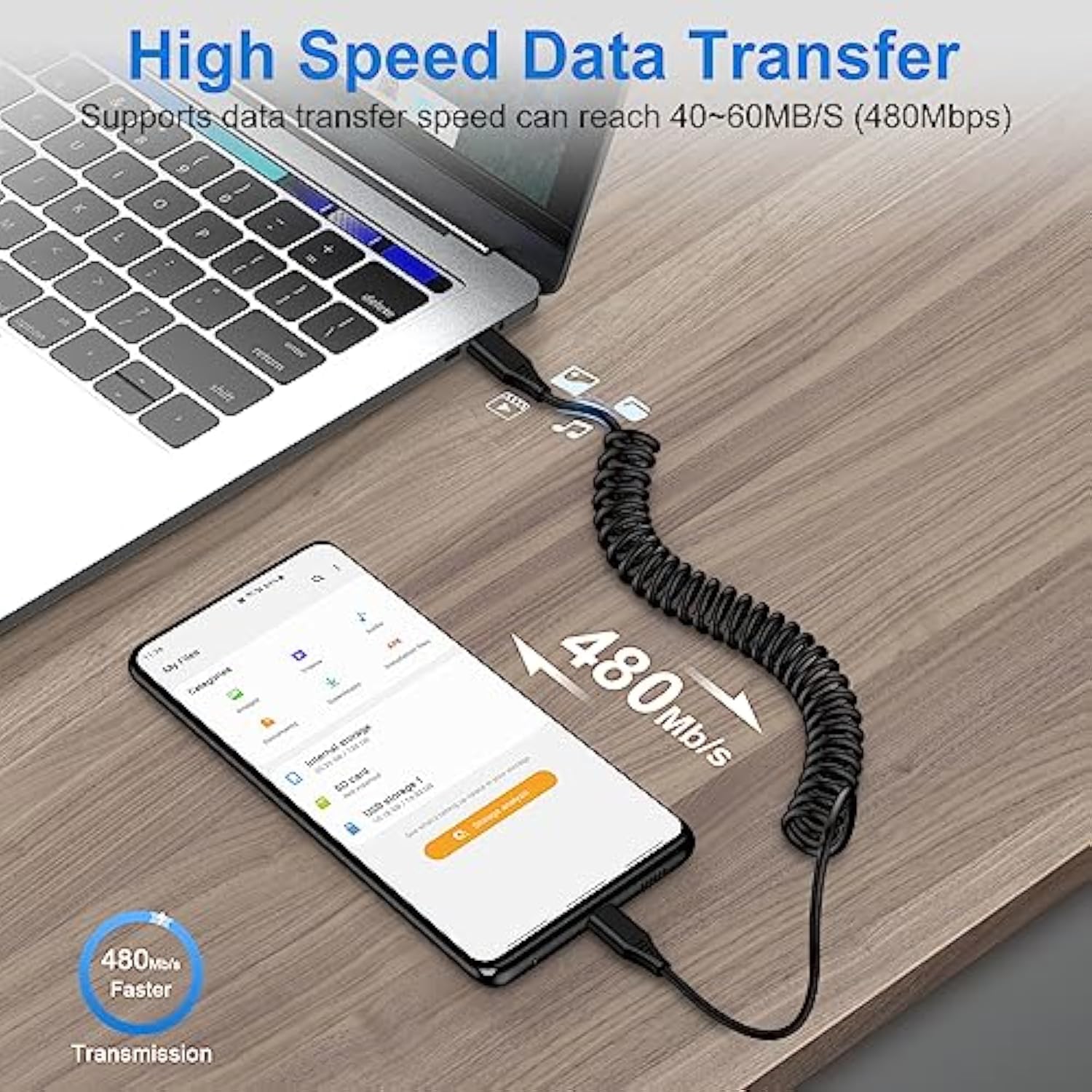 Iphone 17 Air 16E 16 15 Pro Max Charger Cable 3Ft For Car, Coiled Usb C To Usb C Fast Power Charging Cord Short Android Phone Wire For Samsung Galaxy A15 A25 5G A14 A54 S24 S23 Ultra Fe A13 A53