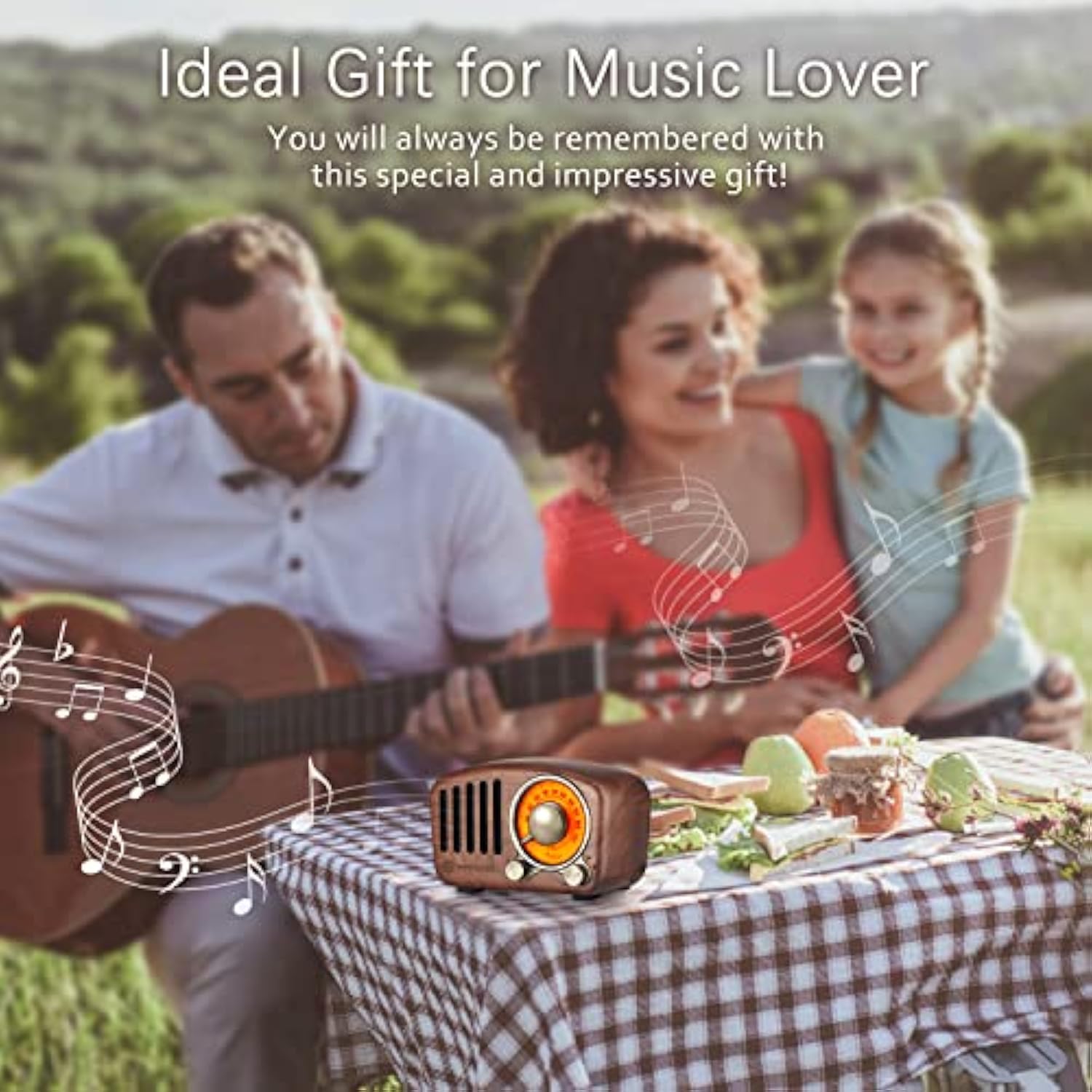 Vintage Walnut Wood Bluetooth Speaker Radio - Retro Style, Bass Enhancement, Loud Volume, Bluetooth 5.0, Mp3 & Fm Radio