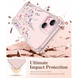 For Iphone 15 Case, [5 In 1] With 2X Screen Protector & 2X Camera Lens Protector, Clear Soft Shockproof Slim Fit Floral Phone Cover For Women Girls 2023 6.1" (Floratopia/Colorful)