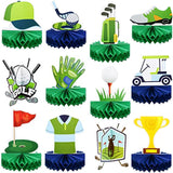 12-Pack Golf Party Table Centerpieces – Honeycomb Decor & Cake Toppers for Sports-Themed Events