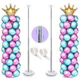 Balloon Column Kit Set Of 2, Balloon Stand For Floor With Base And Metal Telescopic Pillar?6.6Ft Adjustable Height?For Birthday,Graduation,Baby Shower, Wedding Party Decoration