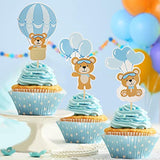 Hot Air Balloon Pilot Bear Cupcake Cake Toppers Aviator Fly Baby Showe
