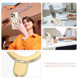 Clear Phone Case for iPhone 14 Pro Max with Stand 6.7 inches Gold Finish