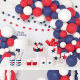 Navy Blue Red Balloon Garland Arch Kit - Sand White Balloons Navy Dark Blue and Red Balloons for Birthday Baby Shower Independence Day Wedding Retirement Party Decorations