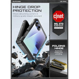 SUPCASE for Samsung Galaxy Z Flip 7 Case with Built-in Stand & Belt-Clip (Unicorn Beetle Pro), [Hinge Protection] [Front Tempered Glass Screen Protector] Full Body Military-Grade Phone Cover, Black