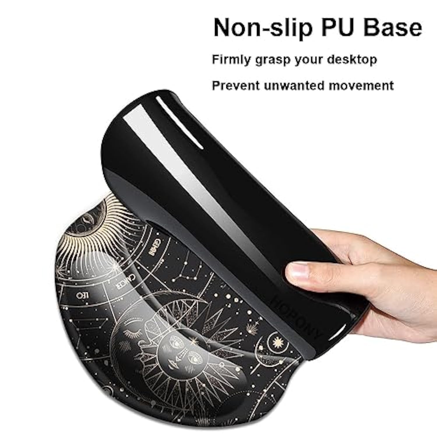 Mouse Pad With Wrist Support, Non Slip Mousepad Wrist Rest For Office, Computer, Laptop & Mac- Durable & Comfortable & Lightweight Ergonomic Support Mouse Mat Moon Stars