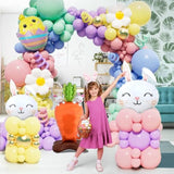 155Pcs Easter Balloon Arch Kit, Pastel Balloon Garland Decorations With Daisy Flower Bunny Carrot Foil Mylar Balloons For Party Birthday Baby Shower And Spring Celebrations