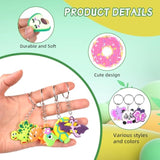 65 Pcs Cute Keychain For Kids Party Favors With Video Game Animal Mermaid Dinosaur Ball Donut Fruit Gift School Prize Goodie Bag Stuffers Birthday Party Supplies