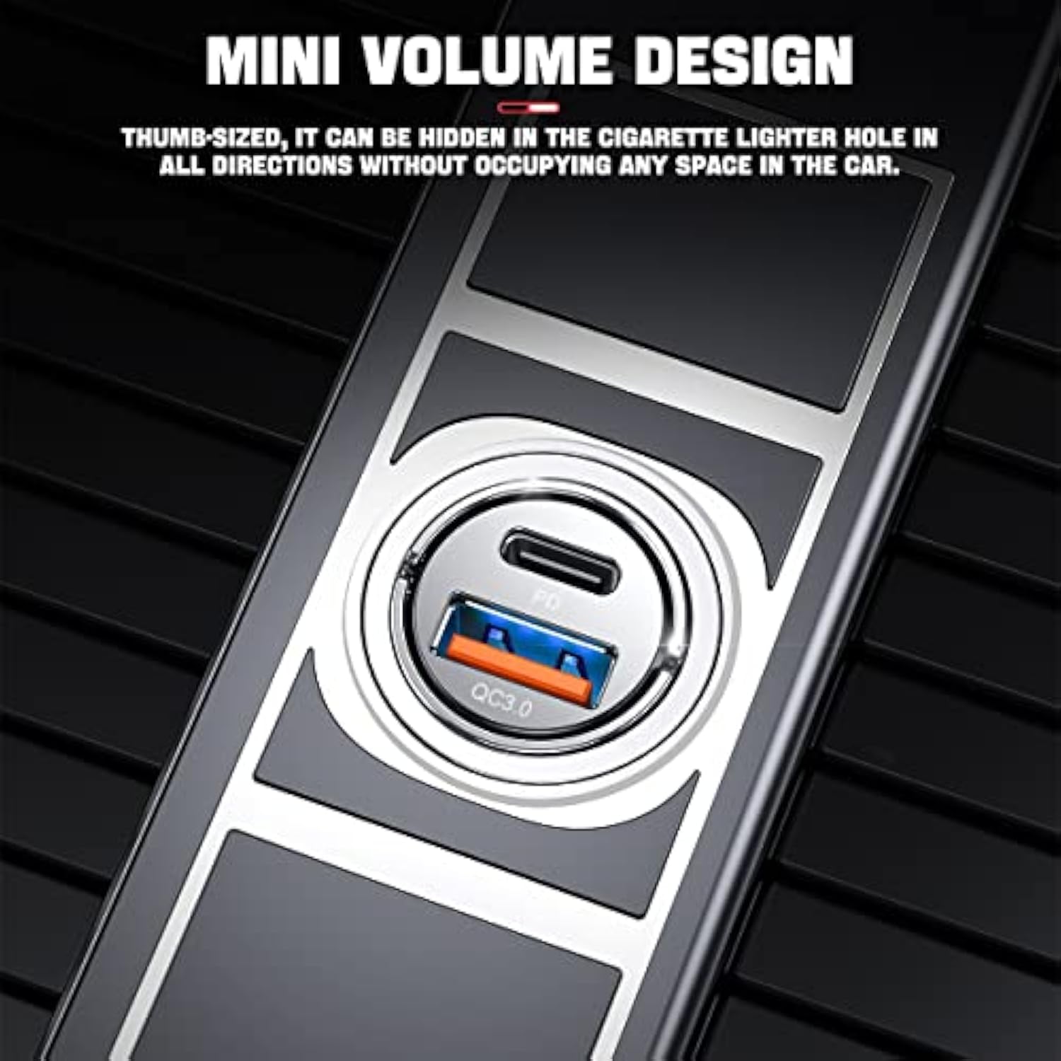 Usb C 60W Car Charger Fast Charge, 30W Pd& 30W Qc3.0 Fast Charge With Metal Body, Flush Fit Pull Ring Style Universal For Iphone 13/13 Pro/12/12 Pro Max/Xs/Xr, Samsung Galaxy, Car Accessories