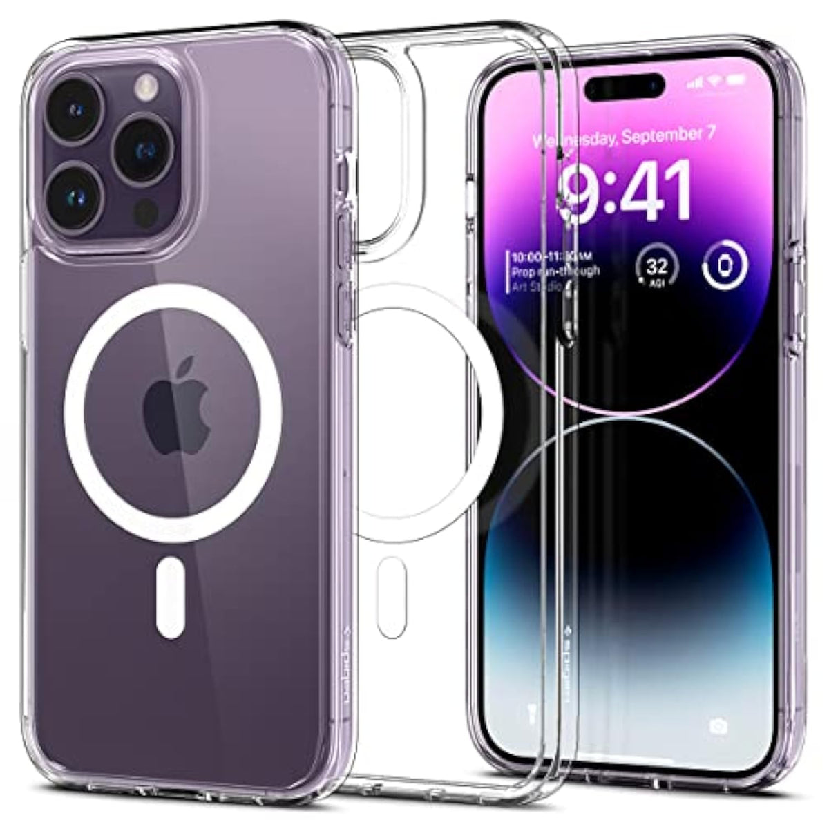 Spigen Ultra Hybrid MagFit Designed for iPhone 14 Pro Max Case (2022) [Anti-Yellowing] [Military-Grade Protection] Compatible with MagSafe - White