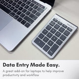 Bluetooth Number Pad For Laptop - Wireless Numeric Keypad - 22 Key Numeric Keypad For Data Entry, Numpad Compatible With Macbook, Ipad, Iphone, Ios, Laptop, Pc, Android