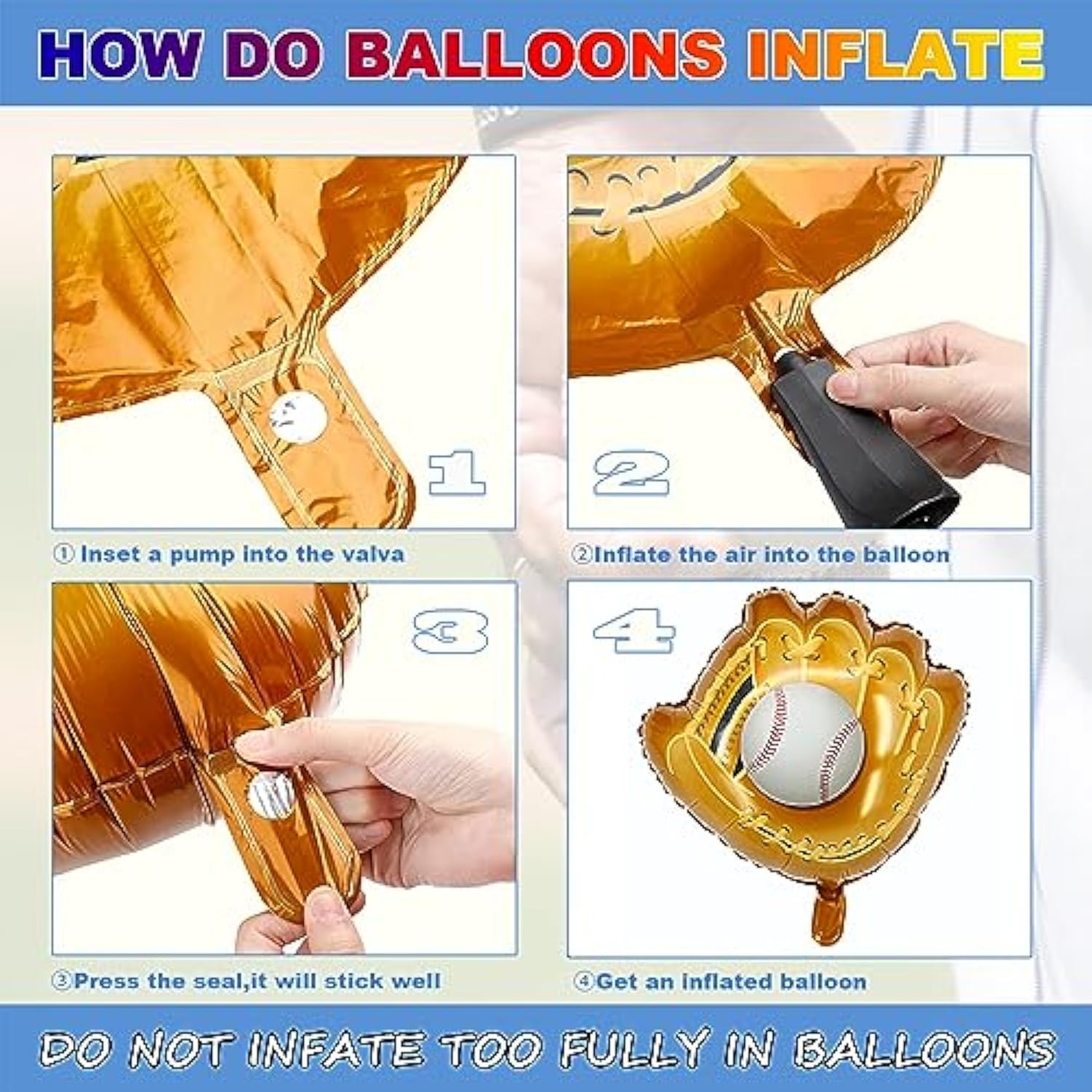 Baseball Party Balloons – Glove, Bat, Confetti Foil Balloons for Birthday & Baby Shower