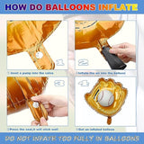 Baseball Party Balloons – Glove, Bat, Confetti Foil Balloons for Birthday & Baby Shower