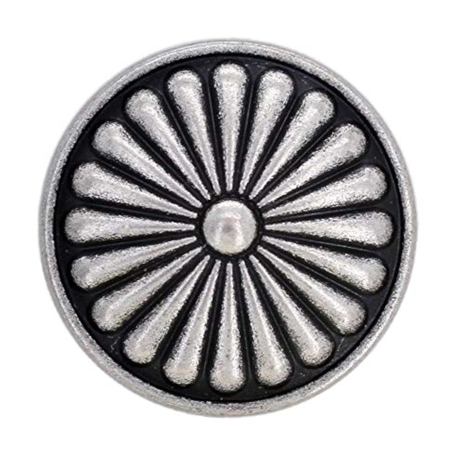 10 Pieces Flower Shield Metal Shank Buttons. 23Mm (7/8 Inch) (Antique